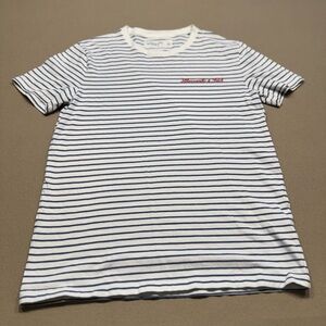 Abercrombie & Fitch Navy and White Striped Tee